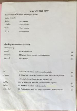 menu 4 at Bee Vegan in Chiang Mai