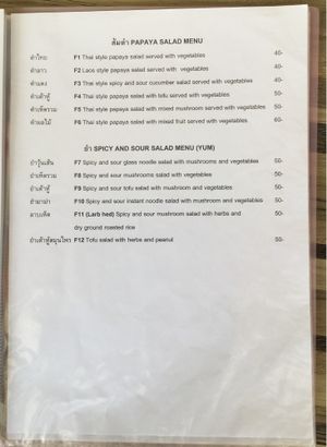 menu 7 at Bee Vegan in Chiang Mai