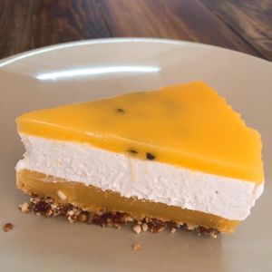 Passionfruit cheesecake Vegan
-Vegan 100%
-Gluten Free
-Sugar Free at Bee Vegan in Chiang Mai