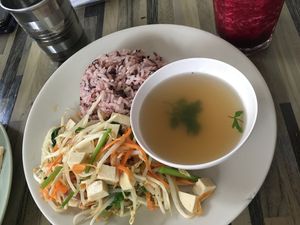 Bean Sprout Tofu Stirfry at Bee Vegan in Chiang Mai