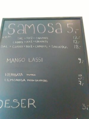 options and prices on the moment of this review at Hariprasad Samosa & Curry in Krakow