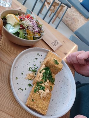 Cheese croquettes and salad, main at Knol & Kool Bistro & Superet in Ghent