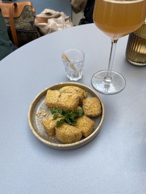 Vegan cheese croquettes  at Knol & Kool Bistro & Superet in Ghent