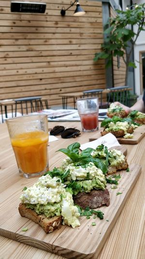 delicious toast and cold pressed juices!!! at Knol & Kool Bistro & Superet in Ghent