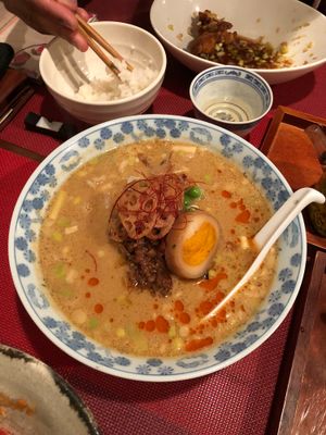 Tantanmen Ramen and Vegan ‘egg’ at Saizencyuka anzu in Nagoya