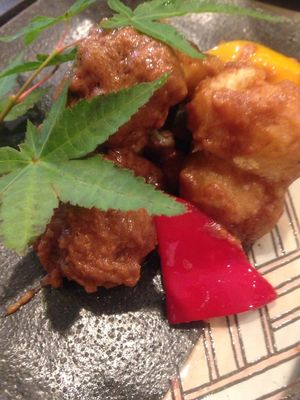 soy meat mushroom source at Saizencyuka anzu in Nagoya