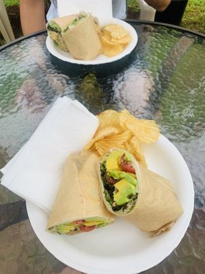 Black eyed pea wrap and avocado wrap (recommend) at The Greenery Cafe in Lihue