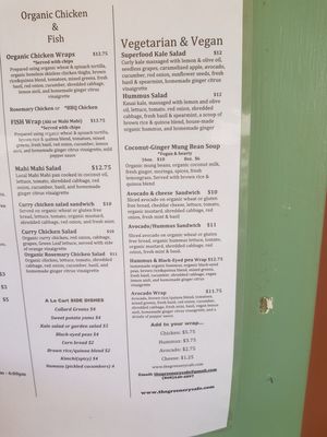 Menu at The Greenery Cafe in Lihue