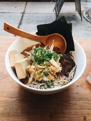 Vegan Ramen w/ tofu, shiitake mushroom & kimchi at Ramen 9000 in Montreal