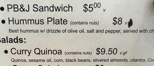 Vegan marked menu item   at Kaleidoscope Coffee  in Point Richmond