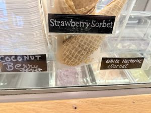 Vegan sorbet options   at Kaleidoscope Coffee  in Point Richmond
