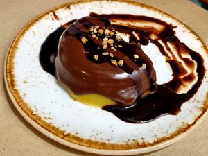 Flan de laranja com chocolata at Taberna La Buganvilla in Algeciras