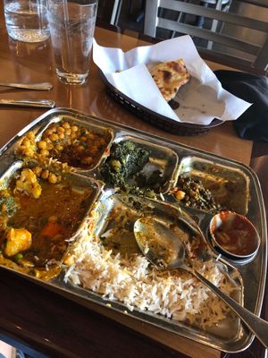 Awesome diverse vegan food platter! Super kind hearted service 🤍 at Taj Mahal in Scottsdale