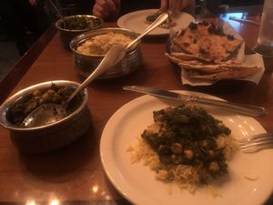 Chana Saag and roti  at Taj Mahal in Scottsdale