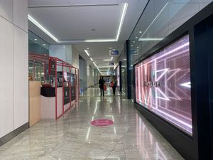 Location of new shopfront (looking in from Queen street entrance, Jun 2021) at Dello Mano in Brisbane
