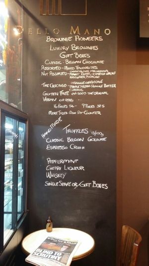 wall menu at Dello Mano in Brisbane