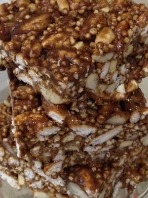 Mexican puffed quinoa & rice slices at Ru's Veggie Kitchen in Narre Warren