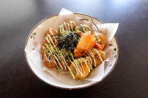 Assorted flavor takoyaki at Tian Zhi Yu - Heaven Driven Vegan in Kaohsiung