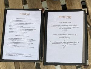Menu - all vegan  at Retreat Kitchen in Richmond Upon Thames