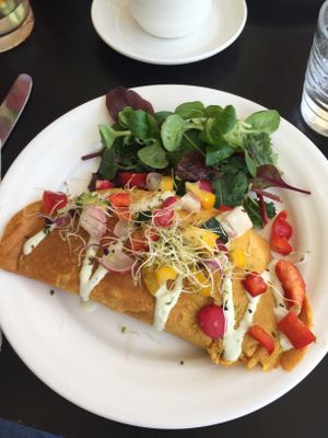 Chickpea omelette  at Retreat Kitchen in Richmond Upon Thames