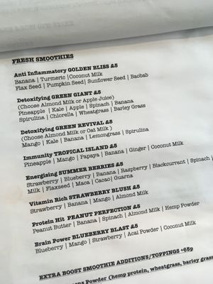 Great smoothie options! Good for lunch or cake - little on the pricey side though  at Retreat Kitchen in Richmond Upon Thames