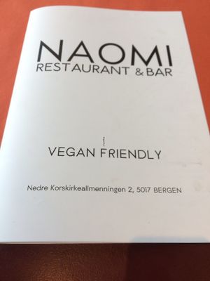 Menu  at Naomi Restaurant & Bar in Bergen