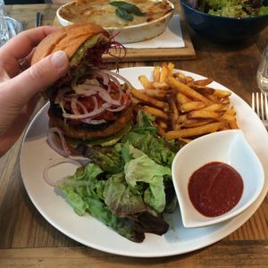 chickpea burger  at Hope in Paris