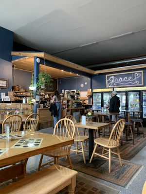 The space is vast and welcoming  at Rock Hill Bakehouse Cafe in Glens Falls