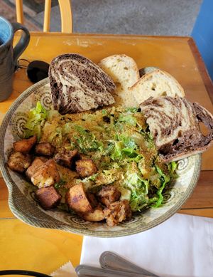 Caesar (delicious besides the croutons) at Rock Hill Bakehouse Cafe in Glens Falls