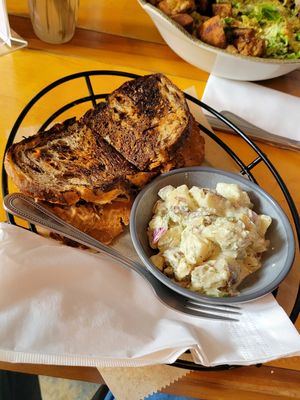 Reuben and potato salad at Rock Hill Bakehouse Cafe in Glens Falls