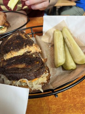Reuben and pickles   at Rock Hill Bakehouse Cafe in Glens Falls