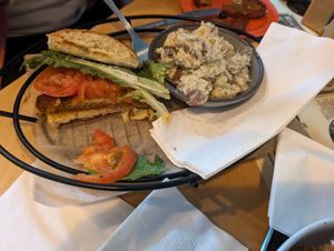 Sandwich and salad at Rock Hill Bakehouse Cafe in Glens Falls