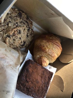 Chocolate chip cookie and Croissant  at Rock Hill Bakehouse Cafe in Glens Falls