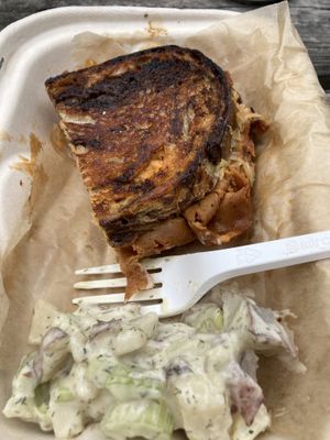 1/2 a Rueben with potato salad   at Rock Hill Bakehouse Cafe in Glens Falls