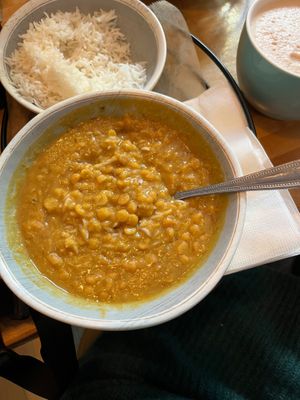 Dal and rice at Rock Hill Bakehouse Cafe in Glens Falls