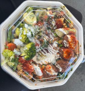 Salad Box with Falafel. at Go Falafel - Deansgate in Manchester