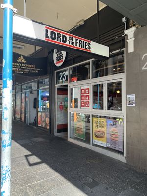 Shop front  at Lord of the Fries - Hindley St in Adelaide