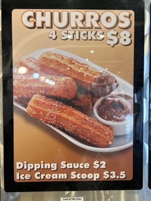 Churros  at Lord of the Fries - Hindley St in Adelaide
