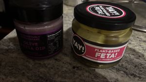 Feta and olive and feta dip  at Yay Foods in Melbourne