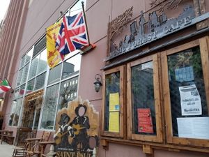 outside at Music Forest Cafe in St Paul