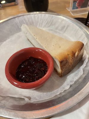 Vegan cheesecake. Okay but strong coconut flavor    at Pompieri Pizza in Durham