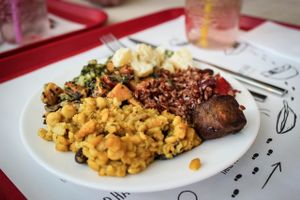 selection from buffet at Vegg Go - Plzenska in Prague