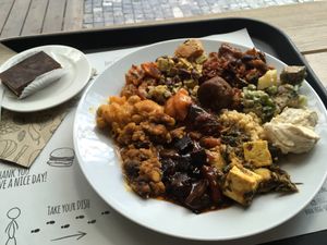 Snickers and buffet plate (  at Vegg Go - Plzenska in Prague