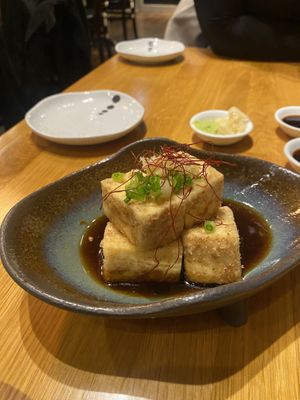 Spicy agedashi tofu  at Shizenya - Downtown in Vancouver