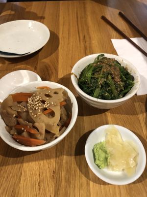 Spinach, Lotus  at Shizenya - Downtown in Vancouver