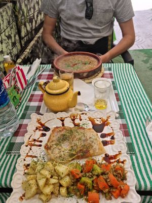 Pastilla and lentil tajine at Le Corail at Latifa in Essaouira
