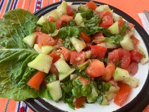 moroccan salad  at Le Corail at Latifa in Essaouira