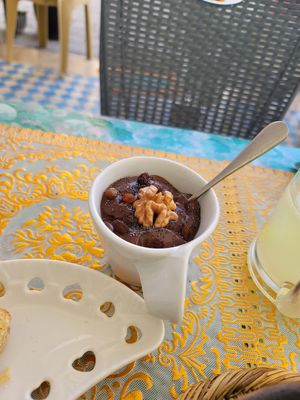 Chocolate pudding at Le Corail at Latifa in Essaouira