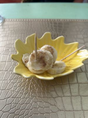 Banana and cinnamon   at Le Corail at Latifa in Essaouira