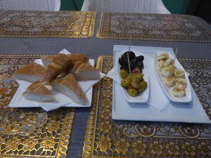 Vorspeisen at Le Corail at Latifa in Essaouira